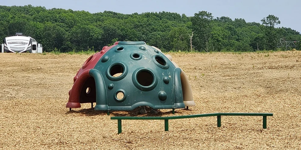 One of the huge play areas of Ridgeview Campground