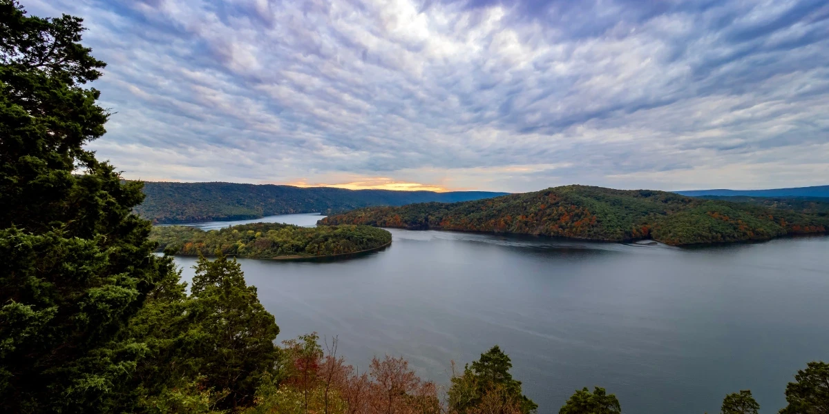 view of the lake from Hawn's Overlook