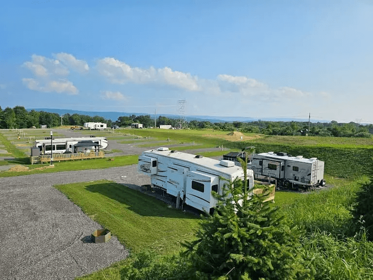 One of the RV camping spots at Ridgeview Campground