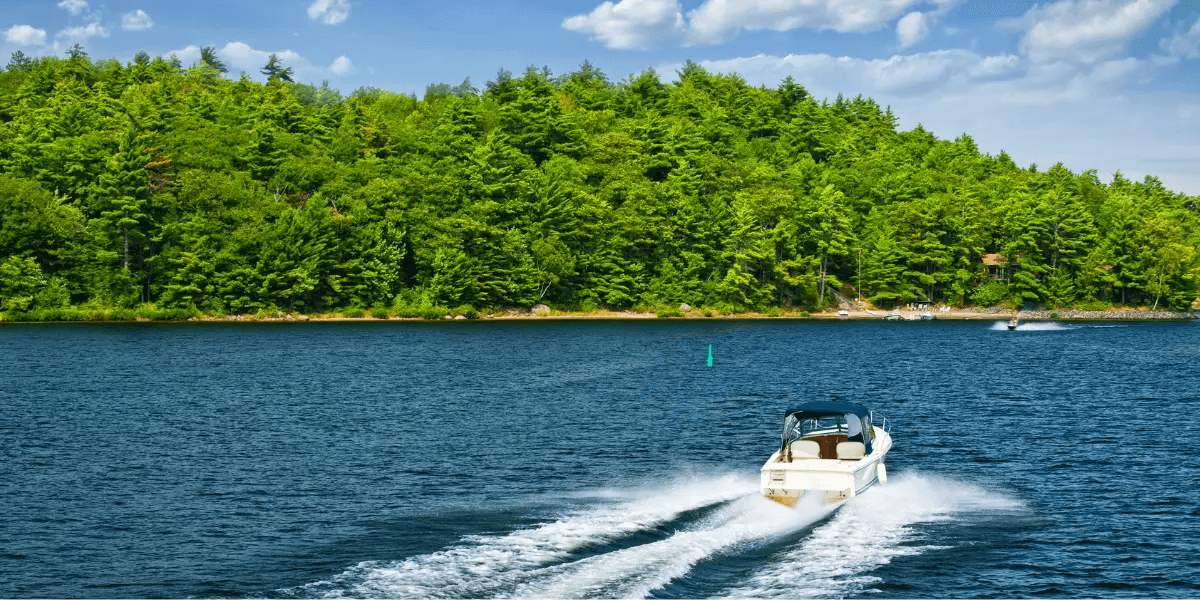 Motorboat on a lake