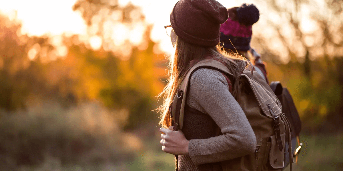 two girls doing a casual hike